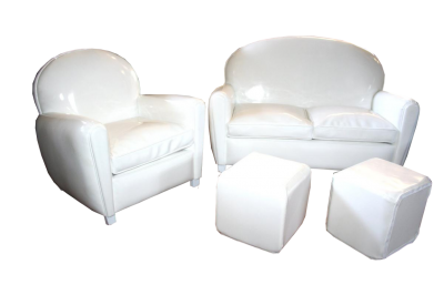 Salottino Kids, in vinile bianco